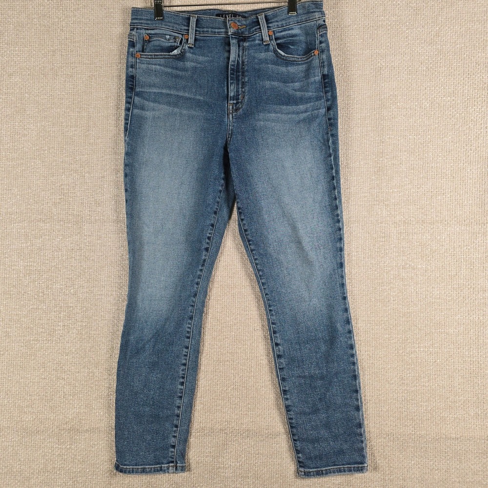 Level 99 Women Blue High Rise Skinny Jeans Mid Wash Denim 1412109 Size 10 / 30